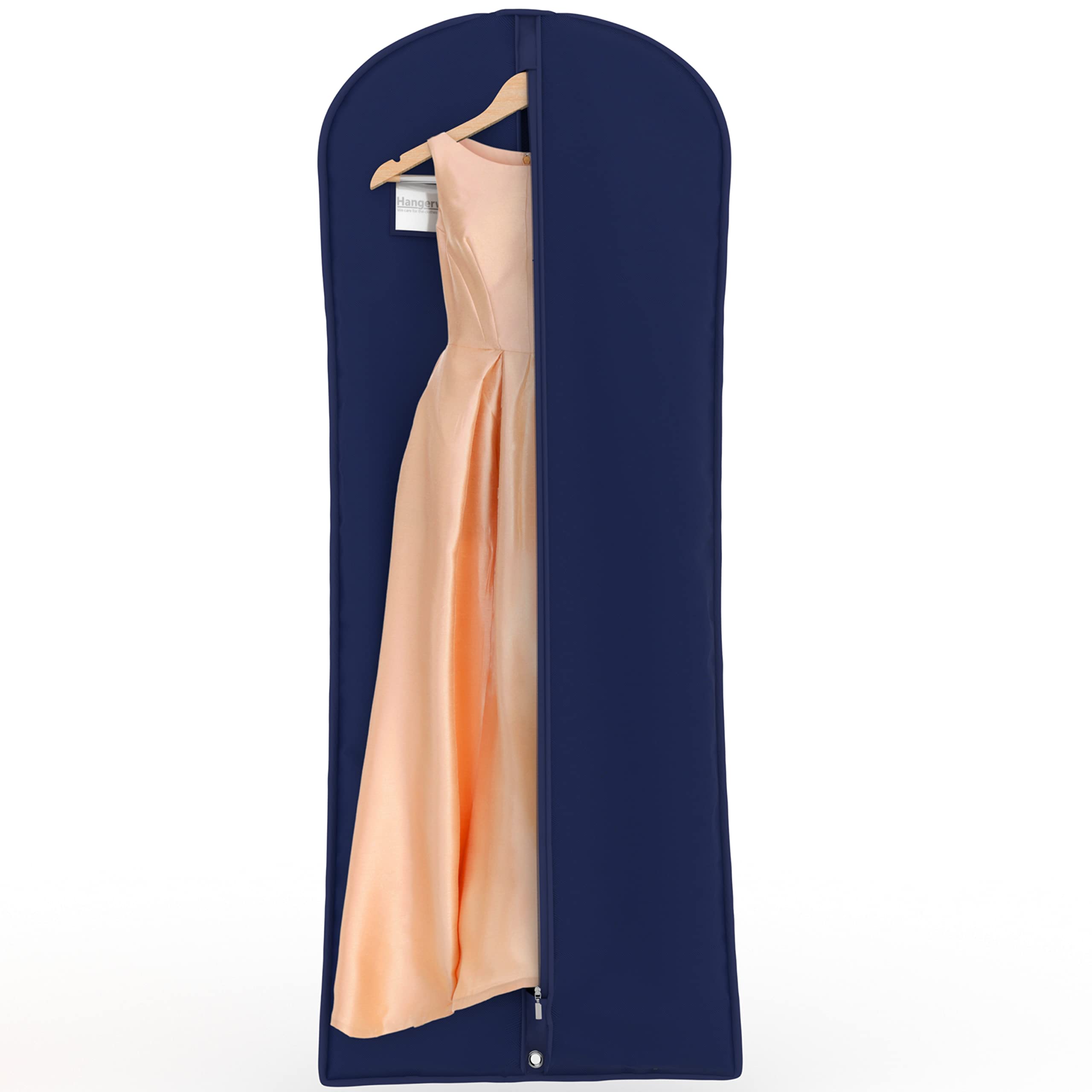 HANGERWORLD 60 Inch Navy Blue Breathable Garment Dress Cover Bag with Internal Zipped Pocket