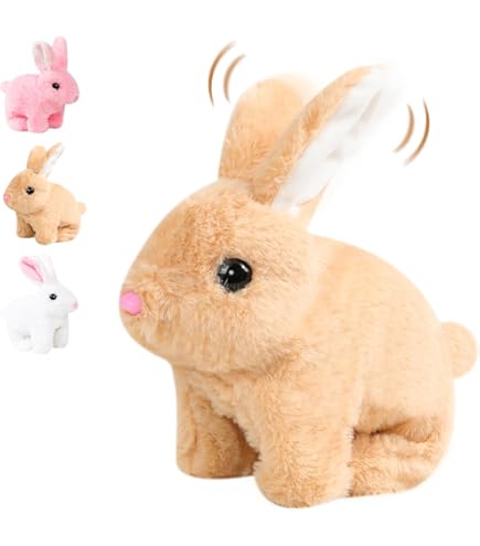 Bunby Realistic Interactive Bunny Toy - Moving, Jumping Plush Bunny With Sound