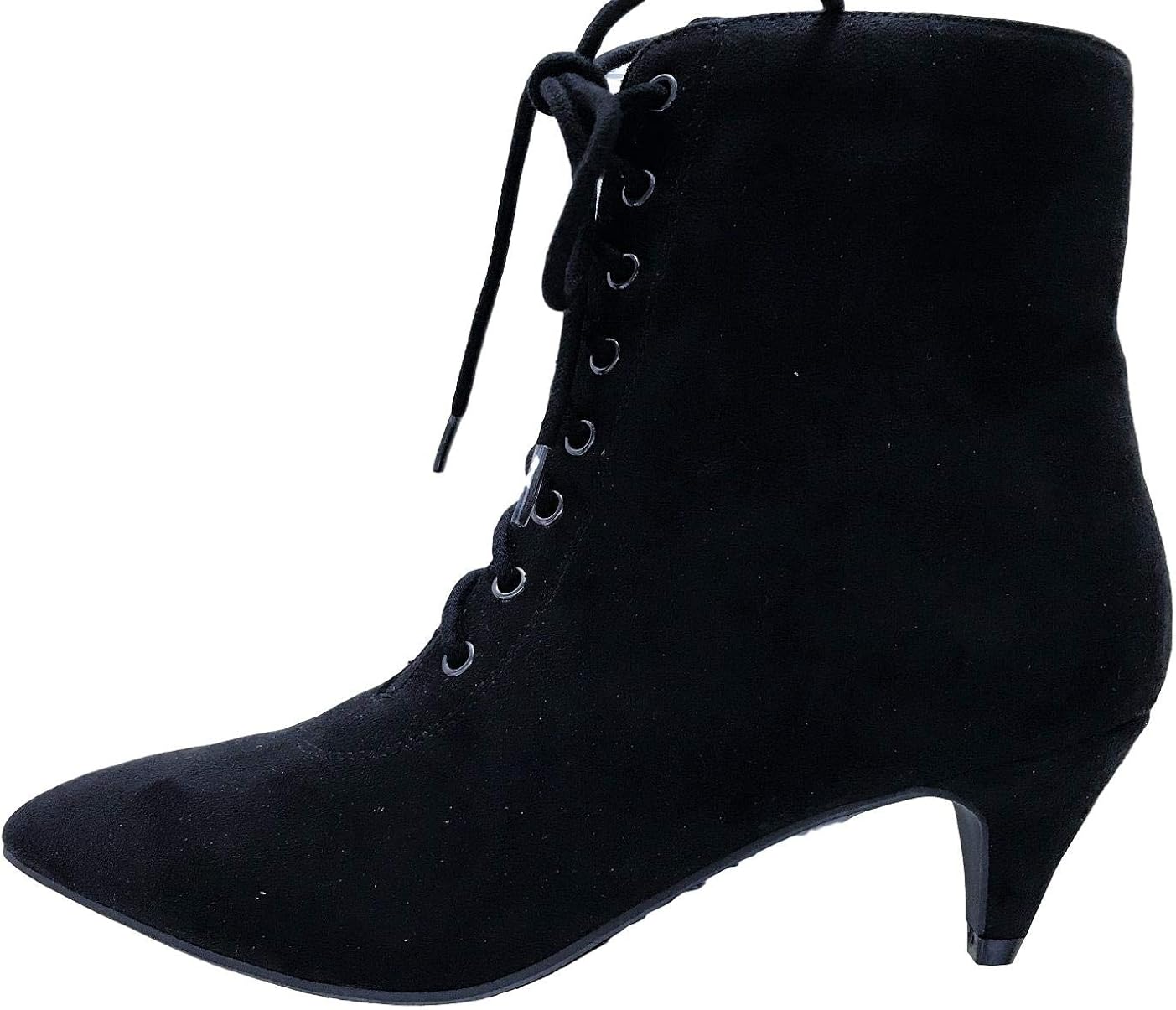 lace up kitten heel booties