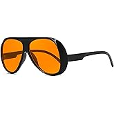 FEISEDY Retro Oversized Aviator Sunglasses Womens Men Trendy Vintage 70s Style Big Square Shield B0344