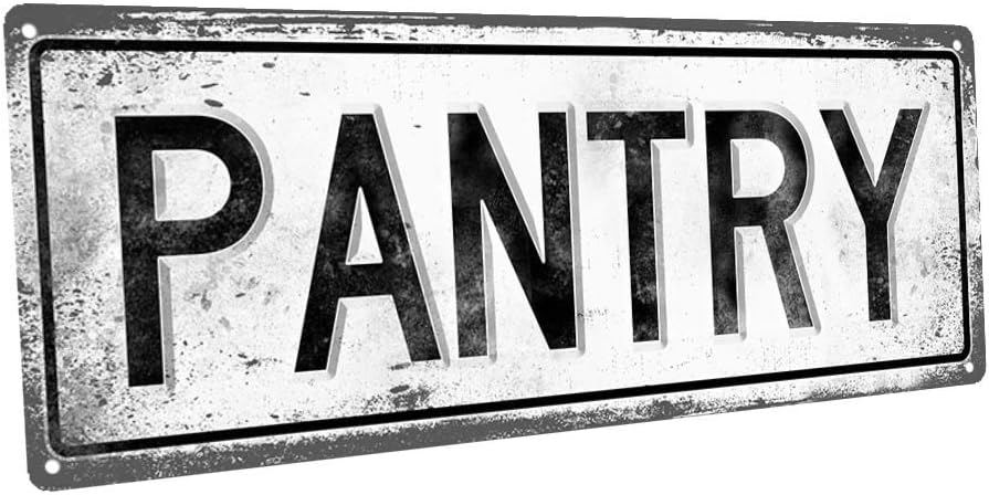 Pantry 6"x16" Metal Sign, Retro, Kitchen, Dining