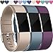 Wepro Replacement Bands for Fitbit Charge 2, Pack of 3 Charge2 Wristbands, Small, Plum, Slate Blue, Champagne