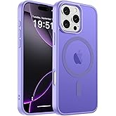 zapica Magnetic for iPhone 16 Pro Case, [Compatible with MagSafe] [Military Grade Drop Protection] Translucent Matte Shockproof Anti-Scratch Phone Case, Light Purple