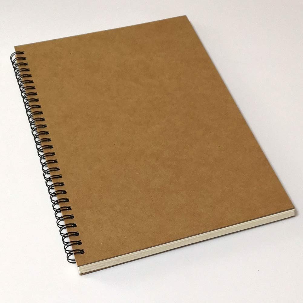 YUREE B5 Spiral Notebook Lined, Spiral Ruled Journal with Hard Kraft Cover, 70 Sheets (140 Pages), 10.3" x 7.2", 3-Pack, Brown : Office Products