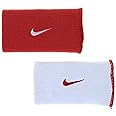 Nike Dri-fit Doublewide Wristbands Home & Away 2pk Red | White