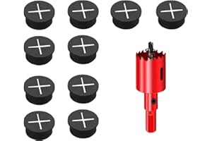 TuTuYa 10PCS Desk Grommet, Desk Grommet 1 Inch (25mm) Desk Cable Grommet Desk Cable Hole Covers with Hole Saw, Ideal Solution for Office and Home Table Cable