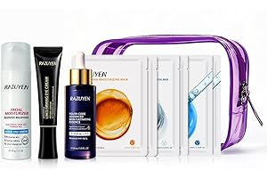 RAZUYEN 9-Piece Beauty Gift Set for Women, Gift for Girlfriend with 6 Face Masks Skincare, 30ml Peptide Face Serum, 50g Moist
