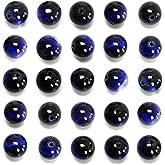 NCB 100pcs Original Natural Stone Beads Gemstone Round Loose Beads 6mm 8mm 10mm (Sapphire Tiger's Eye, 10mm 100Beads)