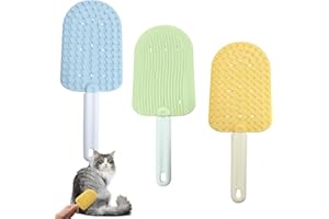 YOUNGFLY 3PCS Cat Tongue Comb, 2024 New Cat Grooming Brush, Cats Shedding Brush for Long Haired Cats, Cute Cream Cat Fur Remover Combs indoor for Cat Massage and Cat Hair Cleaning