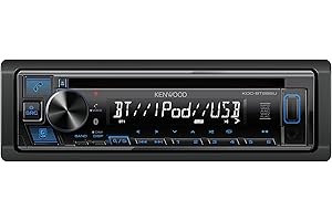 KENWOOD KDC-BT282U CD Car Stereo - Single Din, Bluetooth Audio, USB MP3, FLAC, Aux in, AM FM Radio, Detachable face with White 13-Digit LCD Display and Blue Button Illumination