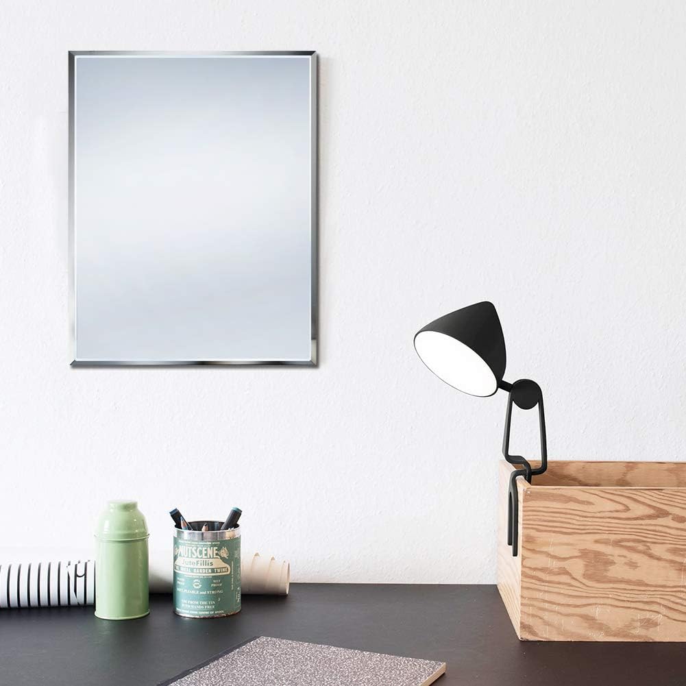 Calenzana Frameless Mirror Wall Hanging and Desk Standing, Compatible with Makeup Vanity Mirrors,10.6x13 inch: Furniture & Decor