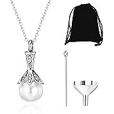 KGCGJVB Pearl Urn Necklace for Ashes Women Silver Cremation Jewelry Ash Holder Collar Elegant Urn Necklace Memorial Jewelry Urns for Cremation Tribute
