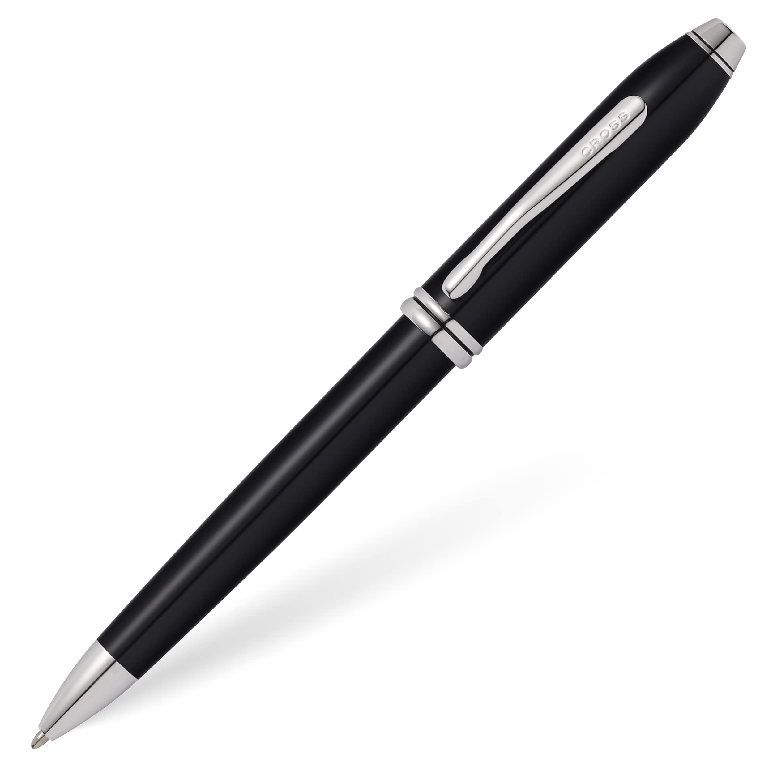 CROSS Townsend Black Lacquer Ballpoint Pen with Rhodium-Plated Appointments incl. Luxury Gift Box – Refillable Medium Ballpen