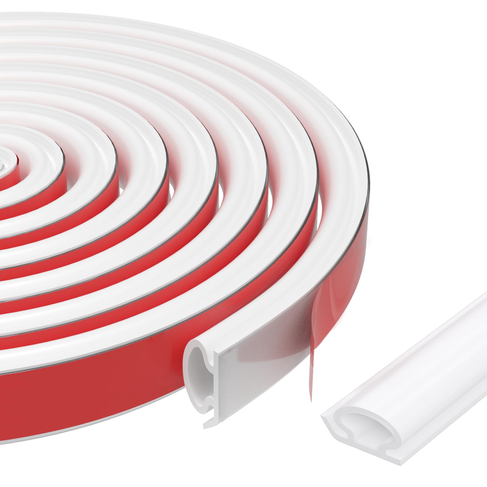 Photo 1 of ?New Upgrade? Weather Stripping Door Seal, Silicone Door Weather Stripping for Door Frame & Window, Self Adhesive Weatherstripping Insulation Soundproof Strip, Suit for 4-7mm Gap (16.5FT White)