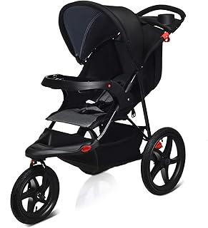 COSTWAY Jogger Buggy zusammenklappbar, Dreirad Buggy mit Liegefunktion, Sitzbuggy, Babybuggy, Kinderbuggy, Kinderwagen, Jogging Buggy für Baby ab Geburt bis 36 Monate (Schwarz)