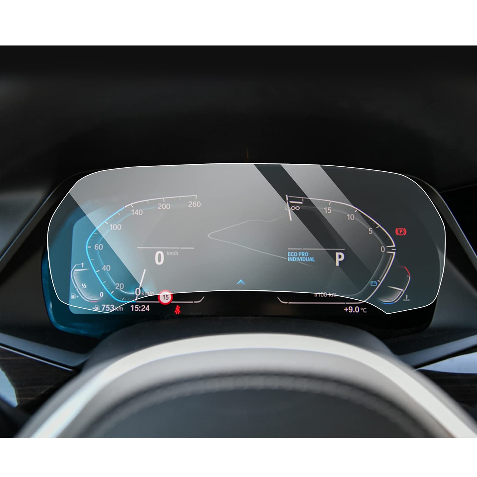 SHAOHAO Tempered glass screen protector for dashboard instrumentation, compatible with BMW X5 G05 2019 2020 2021 2022, reduces fingerprints, 9H hardness, anti-scratch, low version