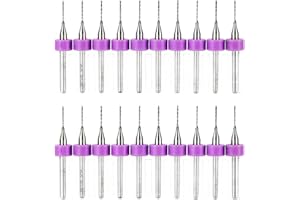 TA-VIGOR 20pcs 0.3mm PCB Drill Bit, Micro Drill Bits 1/8 Inch Shank Tungsten Carbide Rotary Tool for Print Circuit Board/Stone/CNC Engraving