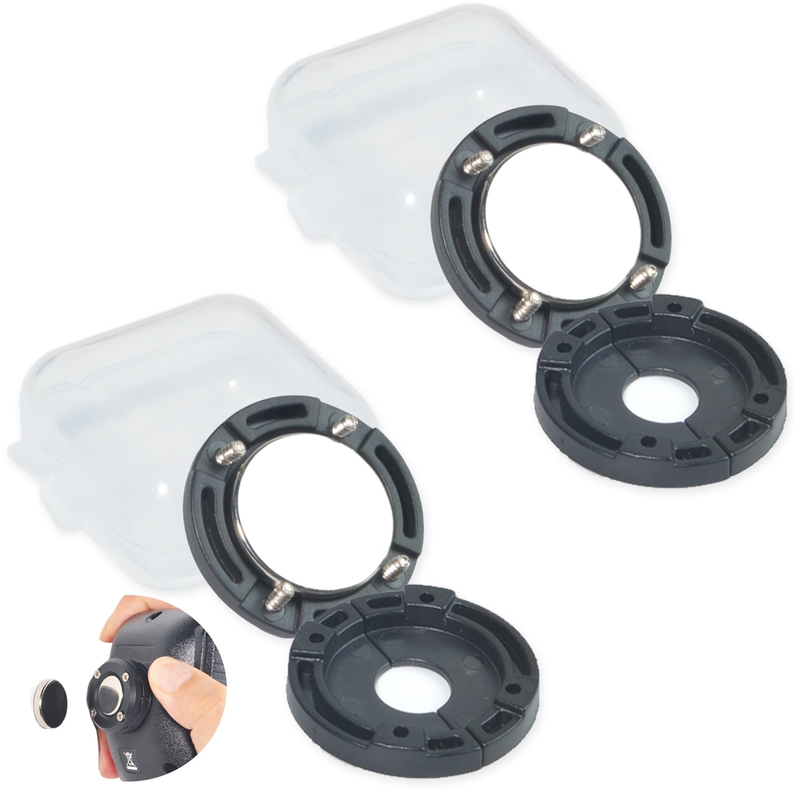 HYS Mobile Radio Mic Speaker Magnetic Holder Compatible for CB/VHF/UHF Two Way Radio Transceiver Scanner Microphone, 2 Pack (Black)