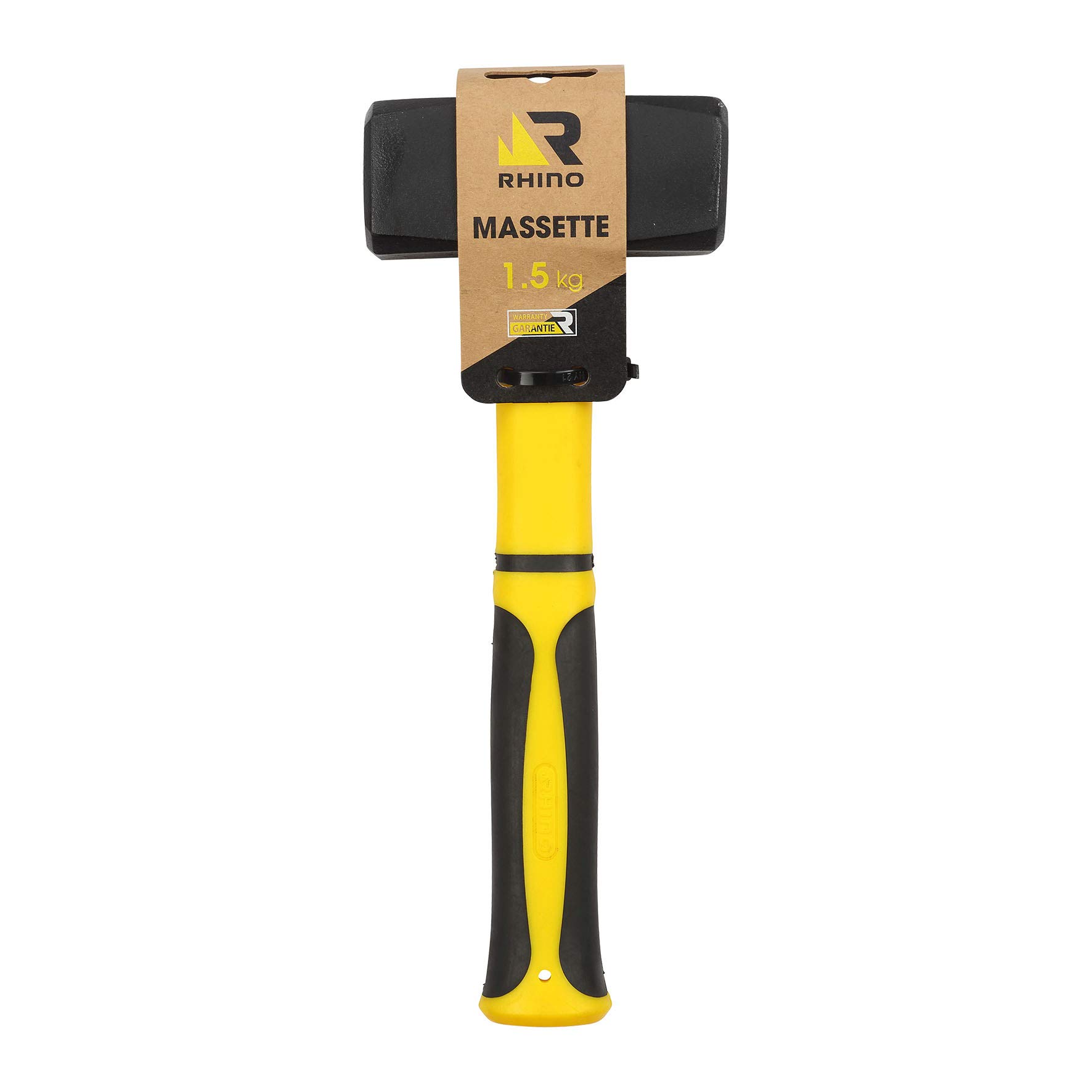 Rhino 1.5kg Hammer with Shatterproof Fibreglass Handle - Weight 1.5kg Striking Tool for Masons