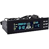 5.25 inch Fan Speed Controller - PerryLee PC Computer Fan Controller Temperature Controller Front Panel Date Time Temperature