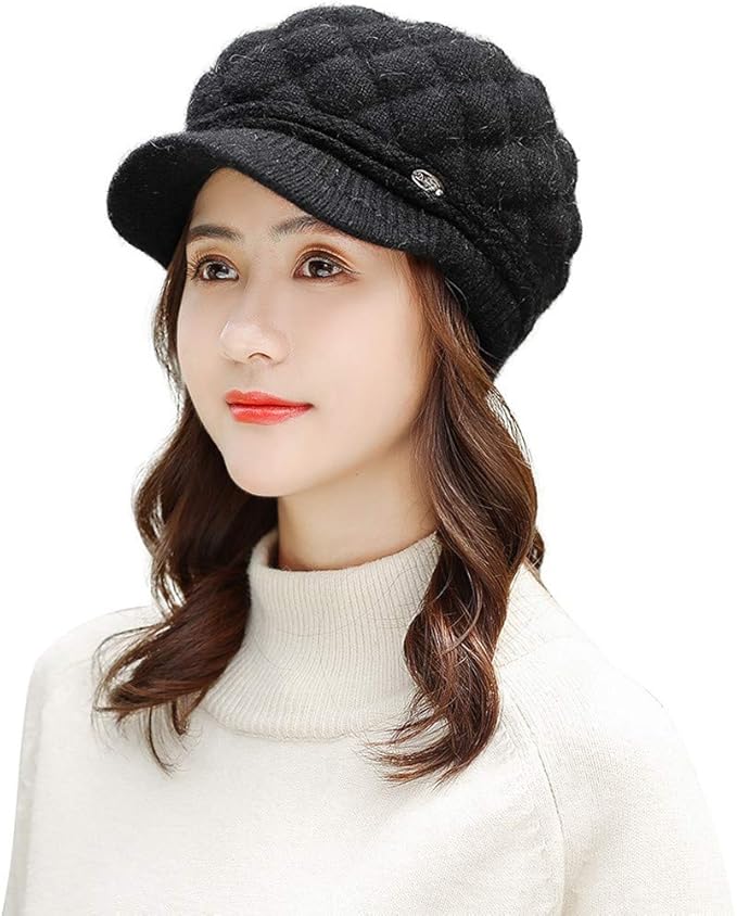 Amazon ベレー レディース ベレー帽 Tengatel ロングブリム ニット