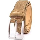 LEAODES LD Men's Belt Casual Genuine Leather Suede Belts for Men 1 3/8" Wide Elegant Golf Dress Belt