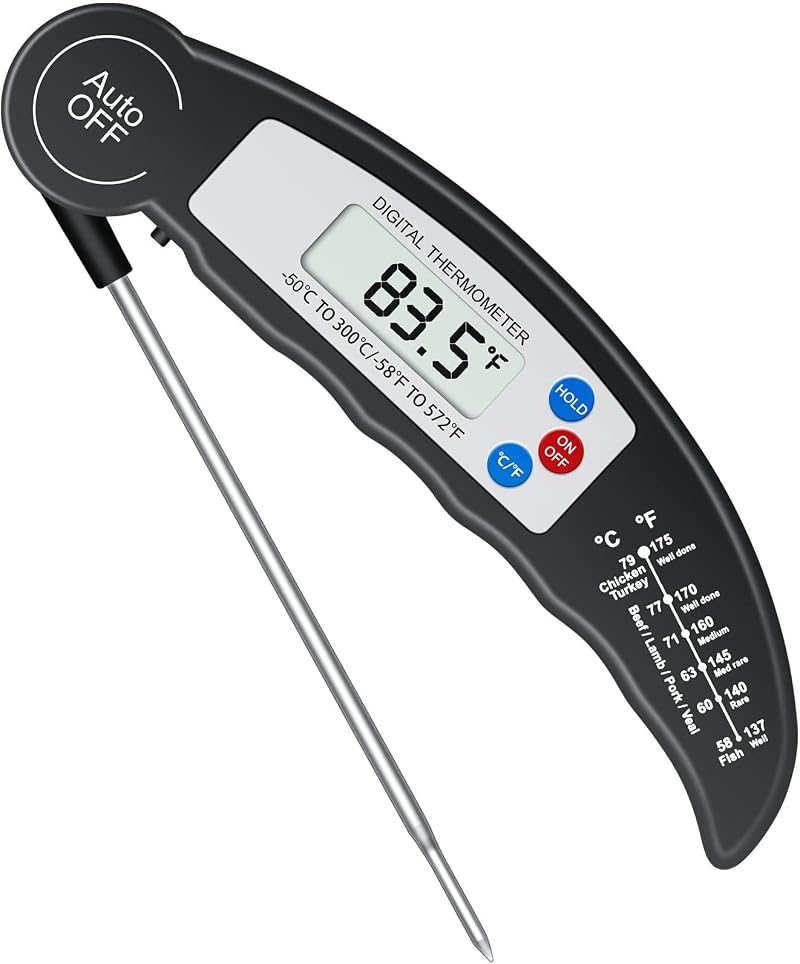 Flintronic Digital Instant Read Meat Thermometer, °F/°C, Auto On/Off