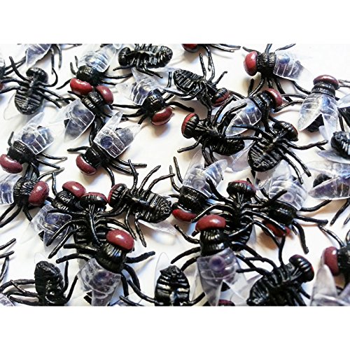 YPY 100pcs Plastic Flies Joke Novelty Toys