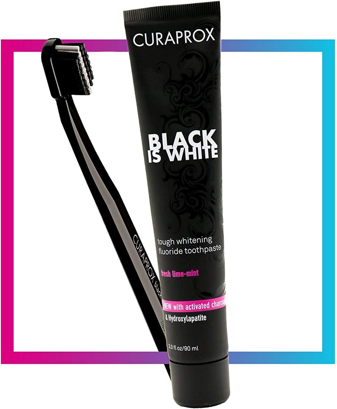 Curaprox Black Is White 90ml + Toothbrush Ultra Soft