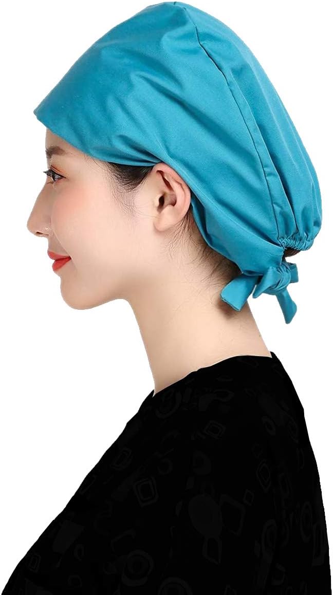 Surgical Scrub Cap, 2PCS adjustable Professional Doctor Nurse Medical One Size Dome Hat for Women Men