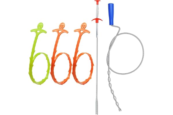 5 in 1 Sink Snake Drain Auger Hair Catcher, Drain Clog Remover Cleaning Tools, Hair Remover, Drain Snake Cleaner, Plumbing Sn