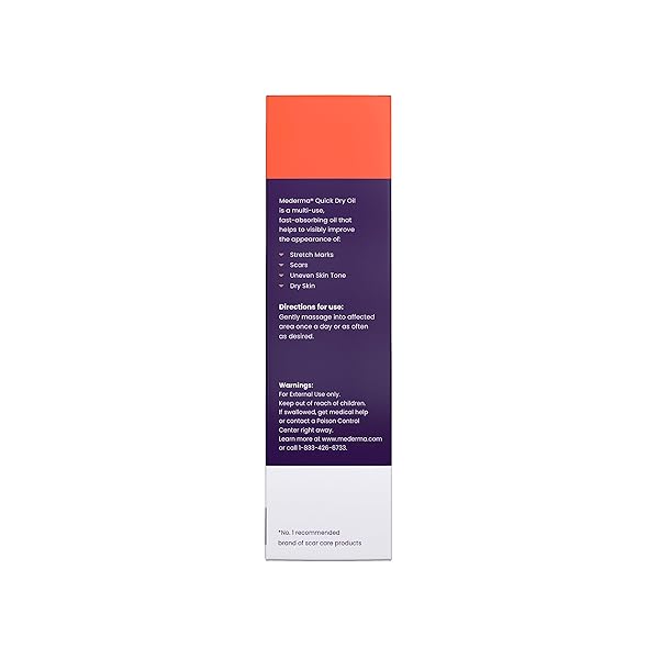 MEDERMA QUICK DRY OIL, SCAR AND STRETCH MARK TREATMENT, HELPS TO IMPROVE THE APPEARANCE WITH NATURAL BOTANICAL EXTRACTS, PARABEN FREE, FAST-ABSORBING, 3.4OZ (100ML)