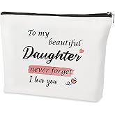 QONCV Daughter Christmas Gifts, Daughter Makeup Bag Mothers Day Valentines Day National Daughters Day Birthday Christmas Easter Graduation Cosmetic Bags Gift Ideas for Women