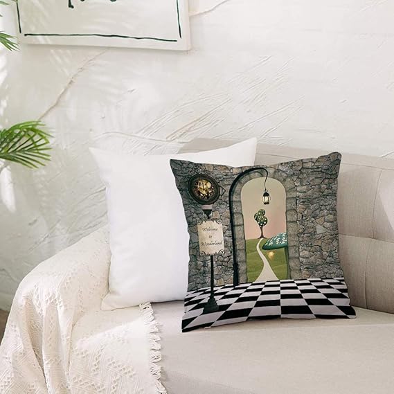 Zierkissenbezug- ohne Füllung-Alice im Wunderland ations, Welcome