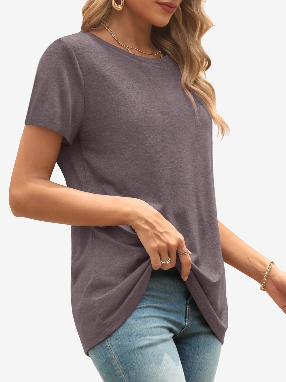 ATHMILE Womens T Shirt Summer Tops Short Sleeve Fashion School Teachers Clothes 2025 Spring Beach Vacation Trendy