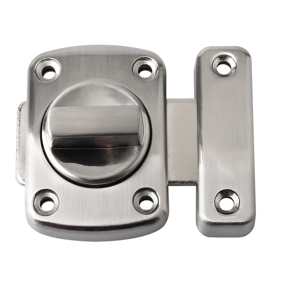Sayayo Bathroom Latch Rotate Bolt Gate Latch Door Lock, Brushed Finished, 55x56MM, EMS220U