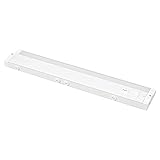 Amazon Basics 3-Color Temperature Level and 3-Section Dimming LED Cabinet Light, Linkable, Direct Wire, White Finish, 18-Inch