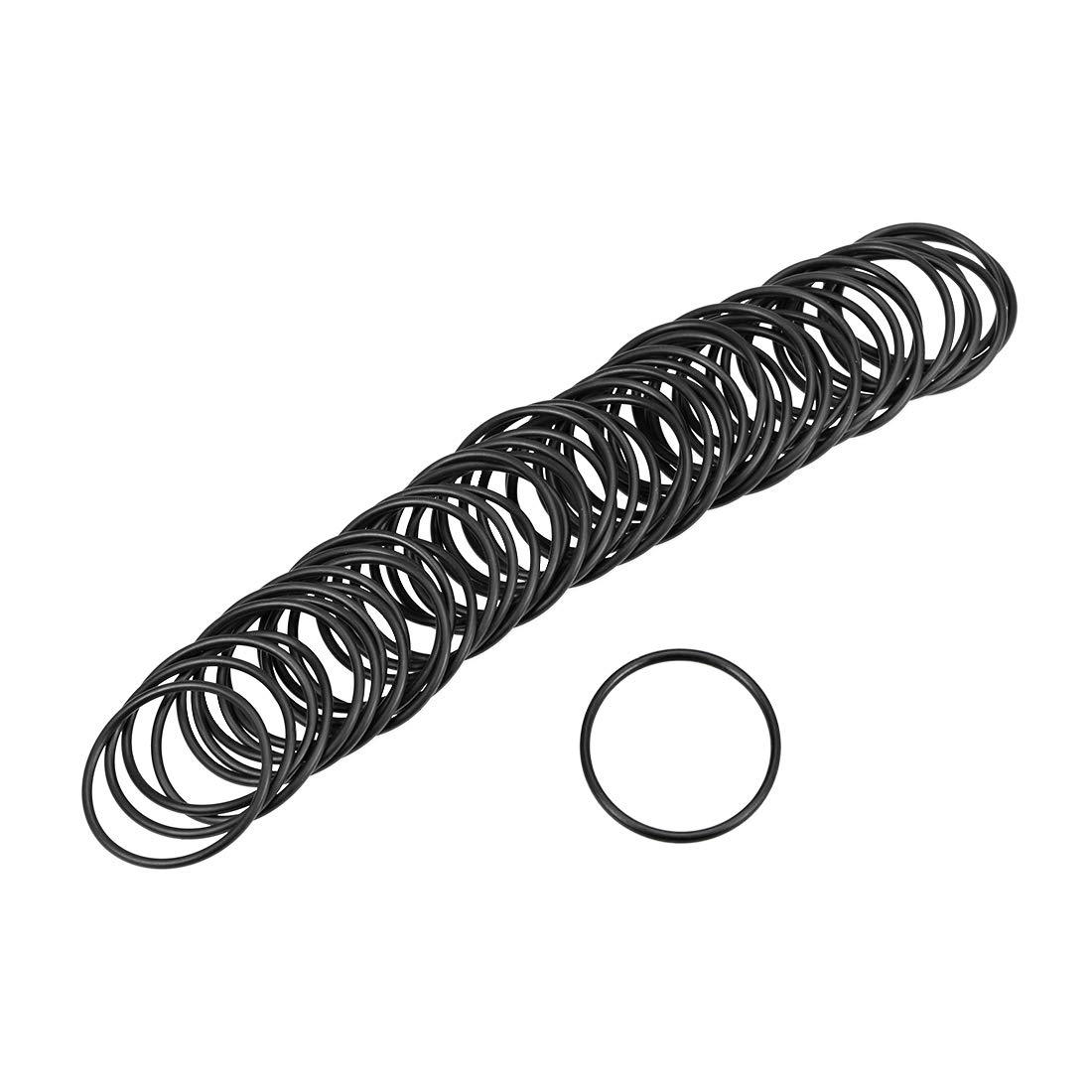 sourcing map Nitrile Rubber O-Rings 26mm OD 23mm ID 1.5mm Width, Metric Nitrile Rubber Sealing Gasket, Pack of 50