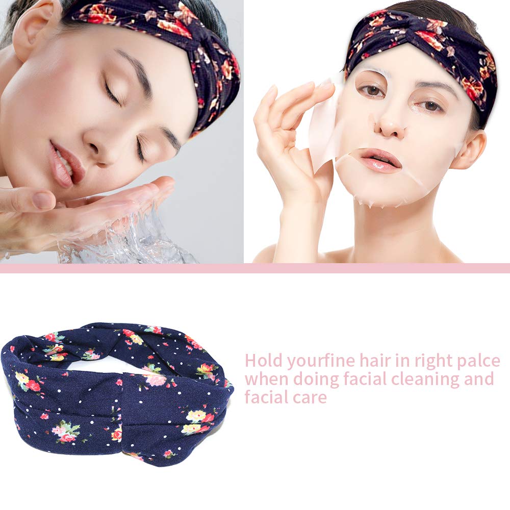 Headbands for Women Twist Bow Wired Scarf Hair Scarf Accessory Hair Band Vintage Flower Headband Printed Head Scarf Elastic Hairband Bandana Boho Hairbands Hair Accessories, 10PCS