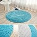 LOCHAS Luxury Round Fluffy Area Rugs for Bedroom Kids Girls Room Nursery, Super Soft Circle Rug, Cute Shaggy Carpet for Children Living Room, 4x4 Feet Blue