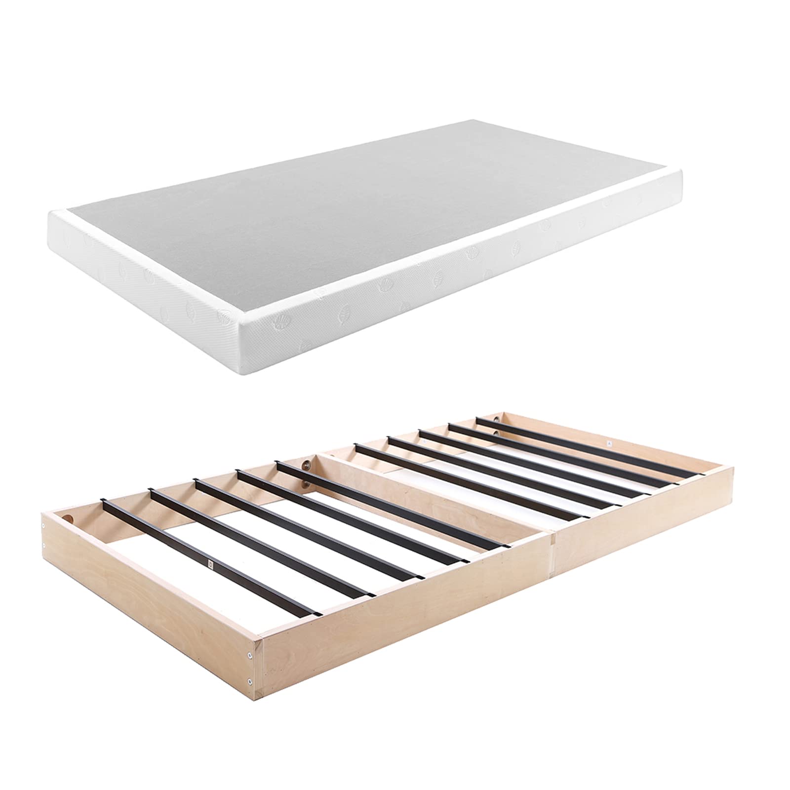 Photo 1 of Panana Box Spring Low Profile Metal Heavy Duty Easy Assembly Sturdy Box Spring Mattress Foundation, Strong & Sturdy Support No Noise Easy to Clean (5 Inch, Twin)