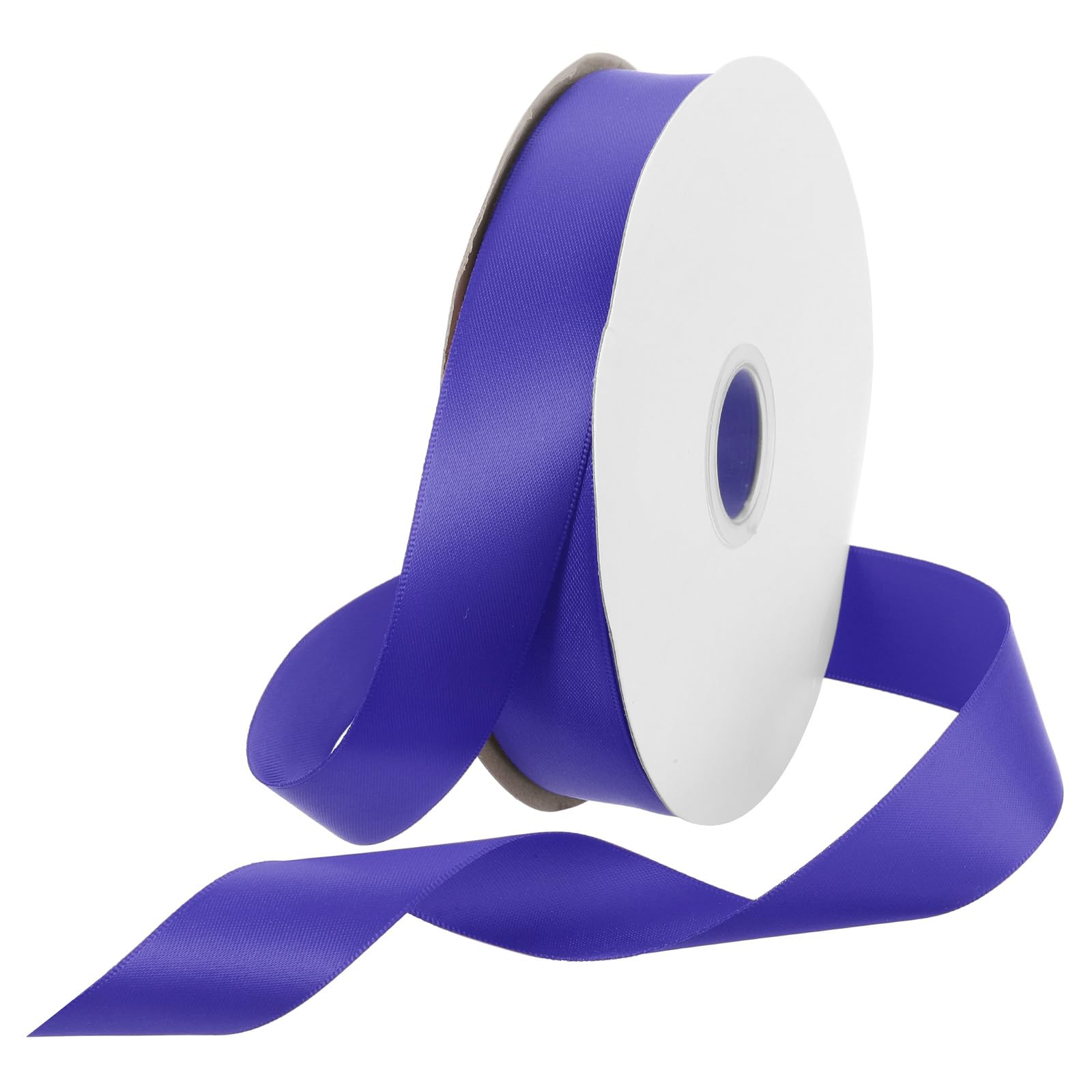 Rebower 25mm Satin Ribbon 46m Thick Double Face Grosgrain Silk Ribbon, [for Gift Wrapping, Hair Bows, Wedding, Cake, Flower] - 50 Yard/150ft/ Dark Blue