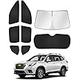 Canvcle Sunshades for 2025 Subaru Forester Accessories Windshield Sun Shade Side Rear Window Shade Cover Sun Visor Shield Privacy Protection Keep Vehicle Cool Black 8PCS