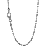 14k Solid White Gold 1.5mm Diamond-cut 