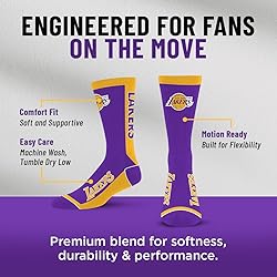 For Bare Feet NBA LOS ANGELES LAKERS MVP Crew Sock
