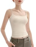 PUMIEY Tank Top for Women Square Neck Spaghetti