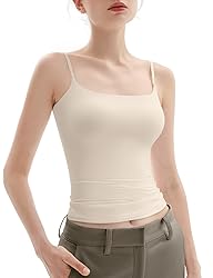 PUMIEY Tank Top for Women Square Neck Spaghetti