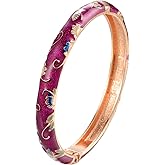 UJOY Vintage Bracelet Colorful Cloisonne Women Hinged Bangles Enameled Bracelets Jewelry Gifts 55A44