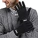 LETHMIK Mens&Womens Winter Touchscreen Gloves,Unisex Knit Gloves with 2 Texting Fingers for SmartPhones Black