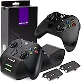 Fosmon Dual Controller Charger Compatible with Xbox One/One X/One S Elite (Not For Xbox Series X/S 2020) Controllers, (Two Sl